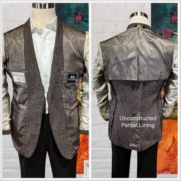 Harris Tweed 38R Brown Multi-Color Scottish Wool Sport Coat Blazer Unconstructed - Picture 8 of 15